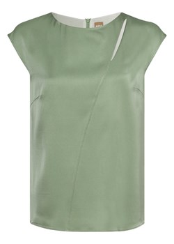 BOSS Damska bluzka bez rękawów z mieszanki jedwabiu Kobiety Jedwab seledynowy jednolity ze sklepu vangraaf w kategorii Bluzki damskie - zdjęcie 152699800