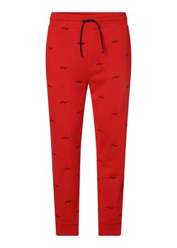 HUGO Spodnie dresowe Mężczyźni Bawełna czerwony wzorzysty ze sklepu vangraaf w kategorii Spodnie męskie - zdjęcie 152700023