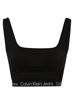 Calvin Klein Jeans Top damski Kobiety wiskoza czarny jednolity ze sklepu vangraaf w kategorii Bluzki damskie - zdjęcie 152700050