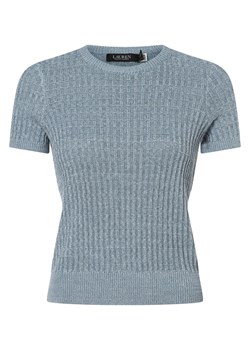 Lauren Ralph Lauren T-shirt damski z dodatkiem lnu Kobiety len jasnoniebieski wypukły wzór tkaniny ze sklepu vangraaf w kategorii Bluzki damskie - zdjęcie 152701881