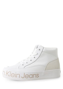 Calvin Klein Jeans Tenisówki z dodatkiem skóry Kobiety Tekstylia biały jednolity ze sklepu vangraaf w kategorii Trampki damskie - zdjęcie 152702853