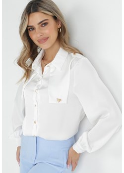 Biała Koszula z Ozdobnym Kołnierzem i Guzikami Maedaim ze sklepu Born2be Odzież w kategorii Koszule damskie - zdjęcie 152705442