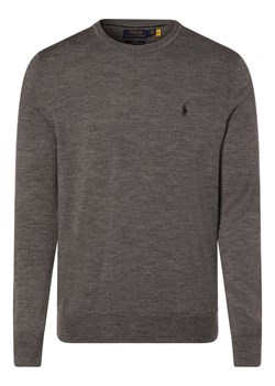 Polo Ralph Lauren Męski sweter z wełny merino Mężczyźni Wełna merino szary jednolity ze sklepu vangraaf w kategorii Swetry męskie - zdjęcie 152705960