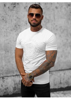 T-shirt męski slim fit biały OZONEE NB/MT3056 ze sklepu ozonee.pl w kategorii T-shirty męskie - zdjęcie 152886140