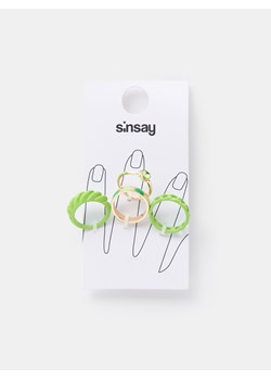Sinsay - Pierścionki 4 pack - Zielony ze sklepu Sinsay w kategorii Pierścionki - zdjęcie 152901502