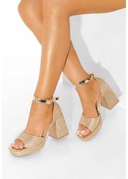 Złote eleganckie sandały Roda ze sklepu Zapatos w kategorii Sandały damskie - zdjęcie 152930923