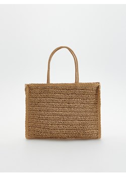 Reserved - Pleciona torba shopper - Beżowy ze sklepu Reserved w kategorii Torebki damskie - zdjęcie 152935593