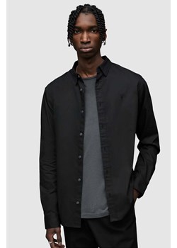 AllSaints koszula HAWTHORNE LS SHIRT męska kolor czarny regular z kołnierzykiem button-down MS254U ze sklepu ANSWEAR.com w kategorii Koszule męskie - zdjęcie 152948603