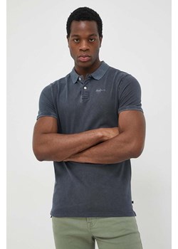 Pepe Jeans polo bawełniane Oliver kolor szary gładki ze sklepu ANSWEAR.com w kategorii T-shirty męskie - zdjęcie 152949683