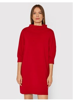 Liviana Conti Sukienka dzianinowa L1WI24 Czerwony Regular Fit ze sklepu MODIVO w kategorii Sukienki - zdjęcie 152989804