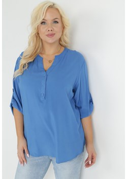 Niebieska Bluzka z Wiskozy Artanassa ze sklepu Born2be Odzież w kategorii Bluzki damskie - zdjęcie 153023360