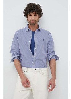 Polo Ralph Lauren koszula bawełniana męska kolor biały slim z kołnierzykiem klasycznym ze sklepu ANSWEAR.com w kategorii Koszule męskie - zdjęcie 153030070