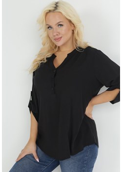 Czarna Bluzka z Wiskozy Artanassa ze sklepu Born2be Odzież w kategorii Bluzki damskie - zdjęcie 153053050