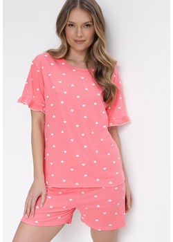 Różowy 2-częściowy Komplet Piżamowy z T-shirtem i Szortami Brionne ze sklepu Born2be Odzież w kategorii Piżamy damskie - zdjęcie 153053082