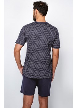 Piżama męska na krótki rękaw z krótką nogawką Ricardo, Kolor granatowy-wzór, Rozmiar M, Italian Fashion ze sklepu Intymna w kategorii Piżamy męskie - zdjęcie 153053292