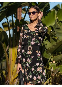 Sukienka z falbanką w kwiaty L'AF Alina ze sklepu Eye For Fashion w kategorii Sukienki - zdjęcie 153059301