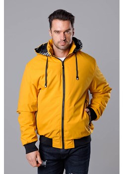 Sportowa kurtka męska z kapturem żółta (5M3111-254) ze sklepu goodlookin.pl w kategorii Kurtki męskie - zdjęcie 153061514