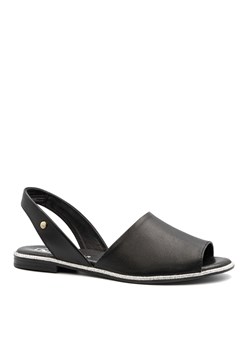Czarne skórzane sandały LM40166 ze sklepu NESCIOR w kategorii Sandały damskie - zdjęcie 153070072