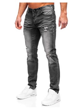 Czarne spodnie jeansowe męskie slim fit Denley MP0032N ze sklepu Denley w kategorii Jeansy męskie - zdjęcie 153088070