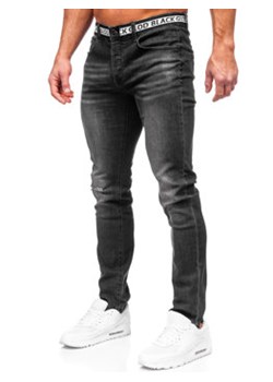Czarne spodnie jeansowe męskie slim fit Denley MP0083N ze sklepu Denley w kategorii Jeansy męskie - zdjęcie 153088073