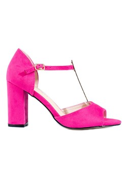 Różowe damskie klasyczne sandały na wysokim słupku Shelovet ze sklepu ButyModne.pl w kategorii Sandały damskie - zdjęcie 153097972