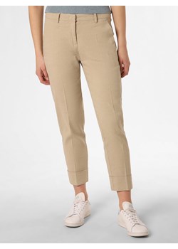 Cambio Spodnie z dodatkiem lnu Kobiety Bawełna beżowy jednolity ze sklepu vangraaf w kategorii Spodnie damskie - zdjęcie 153136142