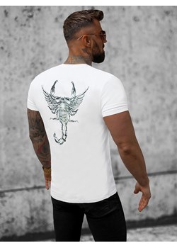 T-shirt męski slim fit biały OZONEE NB/MT3057 ze sklepu ozonee.pl w kategorii T-shirty męskie - zdjęcie 153136170