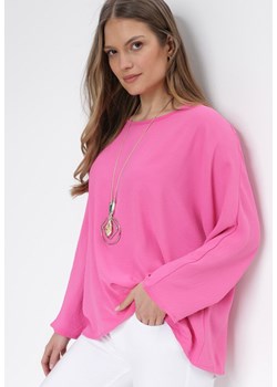 Różowa Bluzka z Rękawami Typu Nietoperz Zonoane ze sklepu Born2be Odzież w kategorii Bluzki damskie - zdjęcie 153138402
