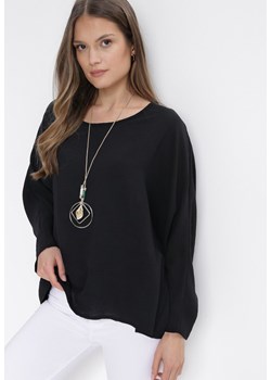Czarna Bluzka z Rękawami Typu Nietoperz Zonoane ze sklepu Born2be Odzież w kategorii Bluzki damskie - zdjęcie 153138412