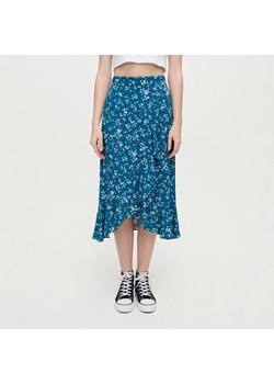 Kopertowa spódnica midi z wiskozy niebieska - Wielobarwny ze sklepu House w kategorii Spódnice - zdjęcie 153139972