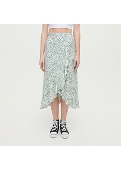 Kopertowa spódnica midi z wiskozy zielona - Wielobarwny ze sklepu House w kategorii Spódnice - zdjęcie 153139973