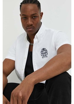 Abercrombie &amp; Fitch koszula męska kolor biały regular z kołnierzykiem button-down ze sklepu ANSWEAR.com w kategorii Koszule męskie - zdjęcie 153144460