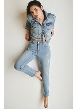 Damskie jeansy z prostą nogawką w kolorze jasnoniebieskim 4003, Kolor niebieski, Rozmiar XS, Moodo ze sklepu Primodo w kategorii Jeansy damskie - zdjęcie 153151472
