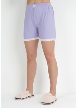 Fioletowe Szorty Piżamowe z Koronką Nareps ze sklepu Born2be Odzież w kategorii Piżamy damskie - zdjęcie 153163780