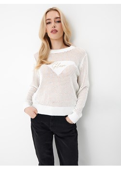 Mohito - Ażurowy sweter z nadrukiem - Kremowy ze sklepu Mohito w kategorii Swetry damskie - zdjęcie 153186512