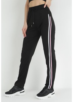 Czarne Spodnie Dresowe z Kolorowymi Lampasami Riarsa ze sklepu Born2be Odzież w kategorii Spodnie damskie - zdjęcie 153191921