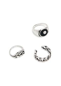 Cropp - 3 pack pierścionków - Srebrny ze sklepu Cropp w kategorii Pierścionki - zdjęcie 153194493