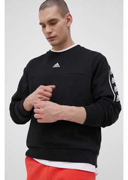adidas bluza bawełniana męska kolor czarny wzorzysta ze sklepu ANSWEAR.com w kategorii Bluzy męskie - zdjęcie 153202870