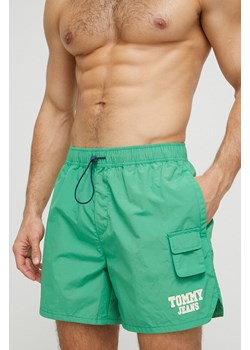 Tommy Jeans szorty kąpielowe kolor zielony ze sklepu ANSWEAR.com w kategorii Kąpielówki - zdjęcie 153203314
