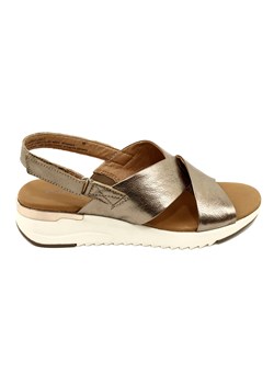Sandały Skórzane Caprice Taupe Metallic 9-28702-20 341 złoty ze sklepu ButyModne.pl w kategorii Sandały damskie - zdjęcie 153207731