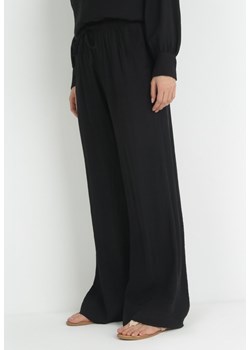 Czarne Spodnie z Gumką w Pasie Angelona ze sklepu Born2be Odzież w kategorii Spodnie damskie - zdjęcie 153232693