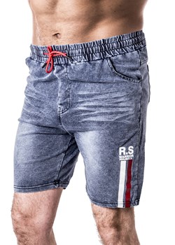 Jeansowe spodenki męskie KK1080 - niebieski ze sklepu Risardi w kategorii Spodenki męskie - zdjęcie 153237084