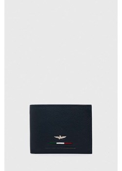 Aeronautica Militare portfel skórzany męski kolor granatowy ze sklepu ANSWEAR.com w kategorii Portfele męskie - zdjęcie 153238682