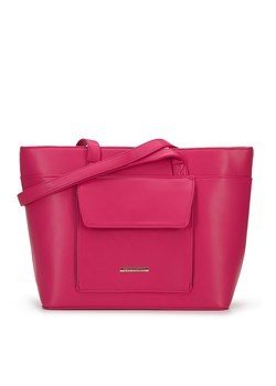 Torebka shopperka z ekoskóry z kieszenią z przodu różowa ze sklepu WITTCHEN w kategorii Torby Shopper bag - zdjęcie 153238720