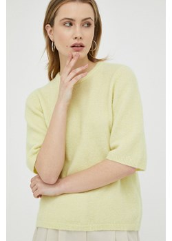 Gestuz sweter wełniany damski kolor żółty ze sklepu ANSWEAR.com w kategorii Swetry damskie - zdjęcie 153250530