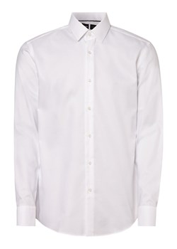 BOSS Koszula męska Mężczyźni Slim Fit Bawełna biały wypukły wzór tkaniny kołnierzyk kent ze sklepu vangraaf w kategorii Koszule męskie - zdjęcie 153252150