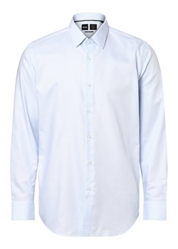 BOSS Koszula męska Mężczyźni Slim Fit Bawełna jasnoniebieski wypukły wzór tkaniny kołnierzyk kent ze sklepu vangraaf w kategorii Koszule męskie - zdjęcie 153252151