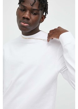 Samsoe Samsoe bluza bawełniana męska kolor biały gładka ze sklepu ANSWEAR.com w kategorii Bluzy męskie - zdjęcie 153280562