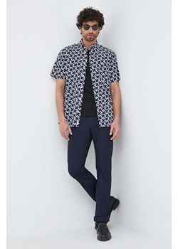 Tommy Hilfiger koszula bawełniana męska kolor granatowy regular z kołnierzykiem button-down ze sklepu ANSWEAR.com w kategorii Koszule męskie - zdjęcie 153280713