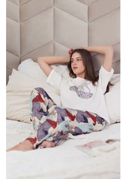 Piżama dwuczęściowa z długimi spodniami Whippet, Kolor biały-wzór, Rozmiar M, Oh Zuza ze sklepu Intymna w kategorii Piżamy damskie - zdjęcie 153284413